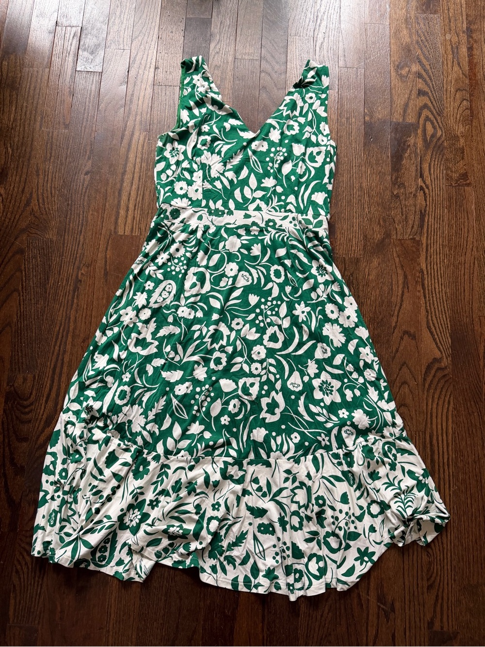 Boden Eliza Green and White Floral Midi Dress - Picture 4 of 8